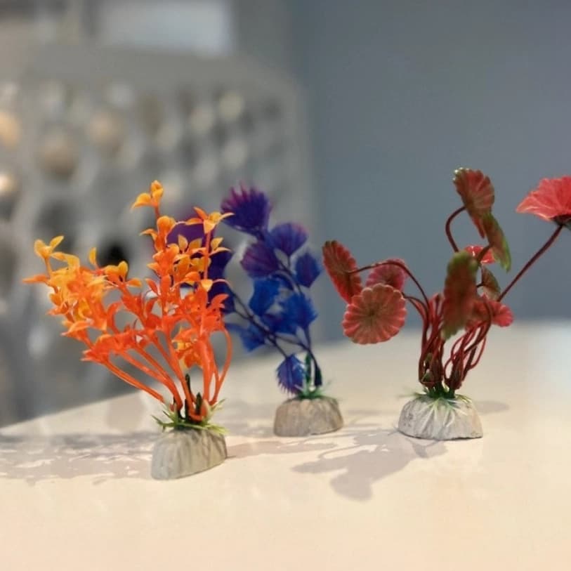 12 cm Balık Dostu Yapay Akvaryum Bitkisi - PVC ve Silikon Karışımı Doğal Görünümlü Dekor