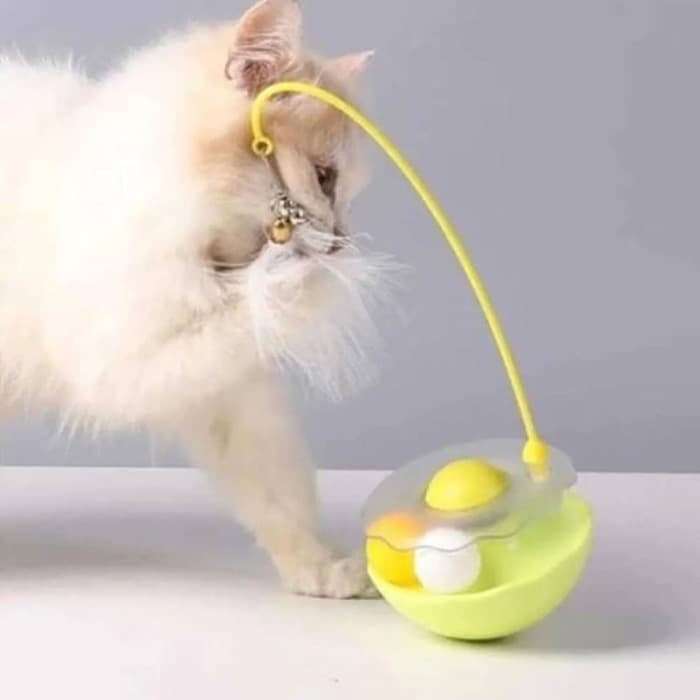 Zilli Catnip Hacıyatmaz Kedi Oyuncağı - Devrilmeyen Sallanan Tüylü Oyun Topu (25 cm)