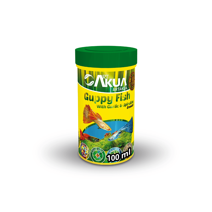 Art Aqua Guppy Fish Sarımsaklı ve Spirulinalı Lepistes Yemi - 100 ml / 40 gr