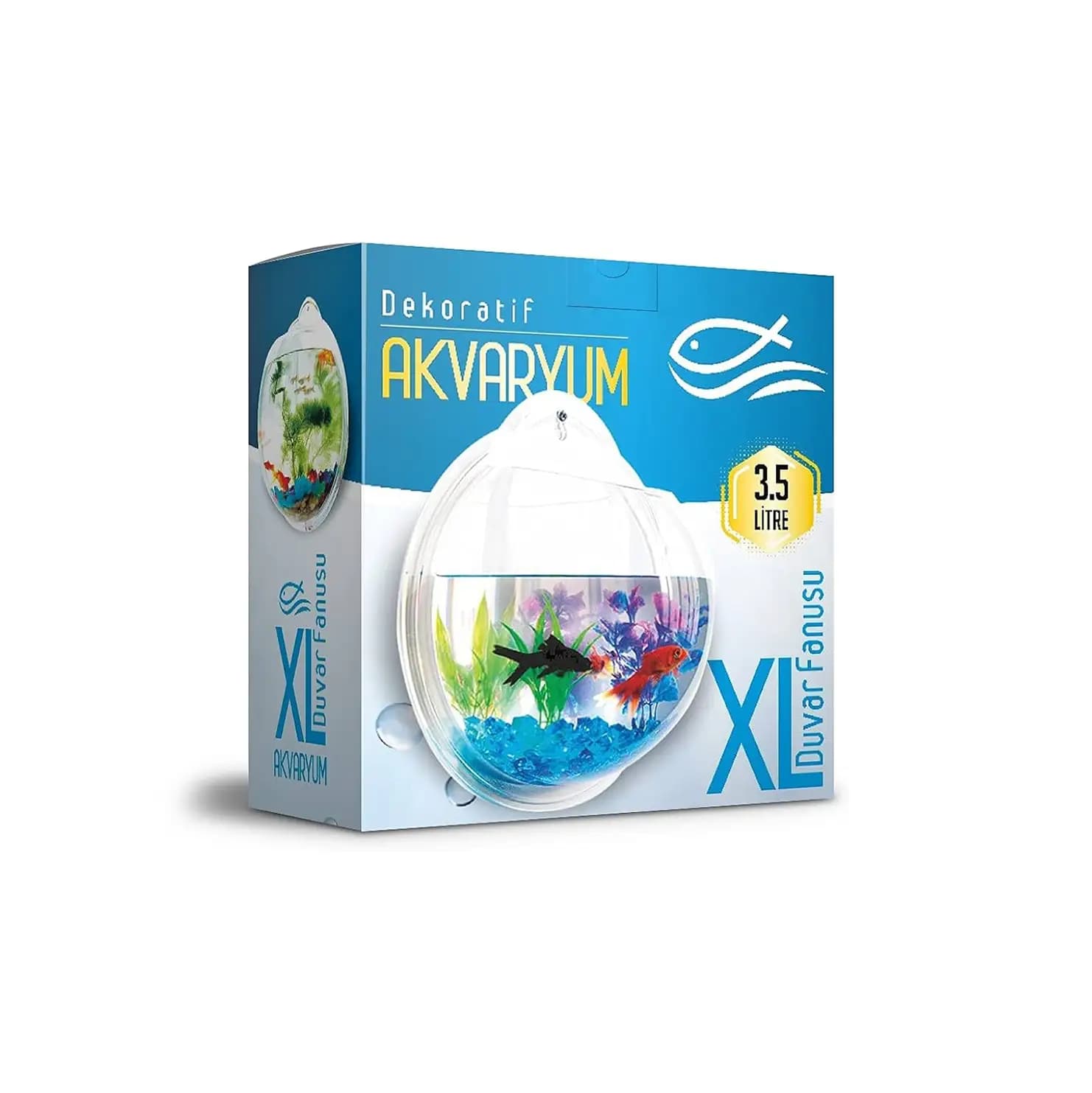 Dekoratif Duvar Askılı Akvaryum Fanus - XL (3.5 Litre)