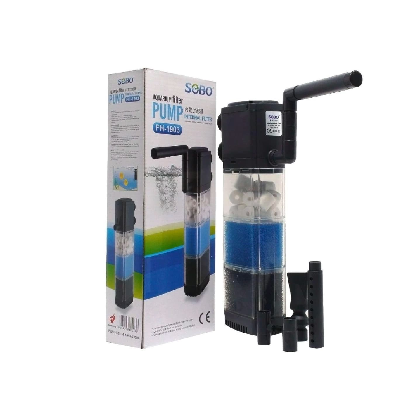 SOBO FH-1903 Akvaryum İç Filtre 19W 1500 L/H 3 Hazneli
