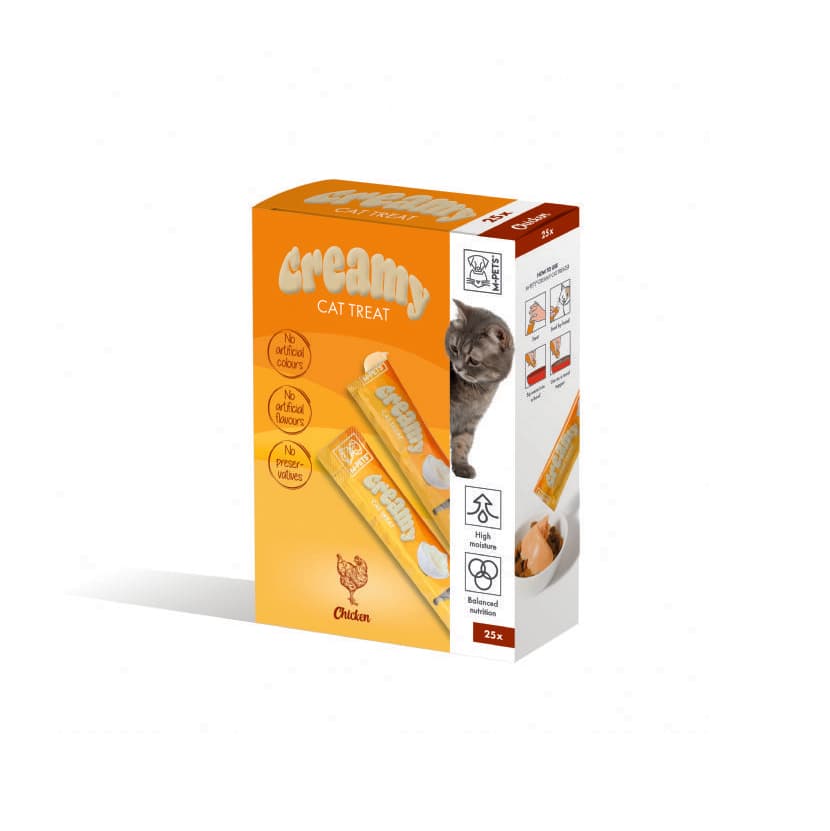 M-Pets Creamy Yüksek Proteinli Tavuklu Sıvı Kedi Ödül Maması -15 gr
