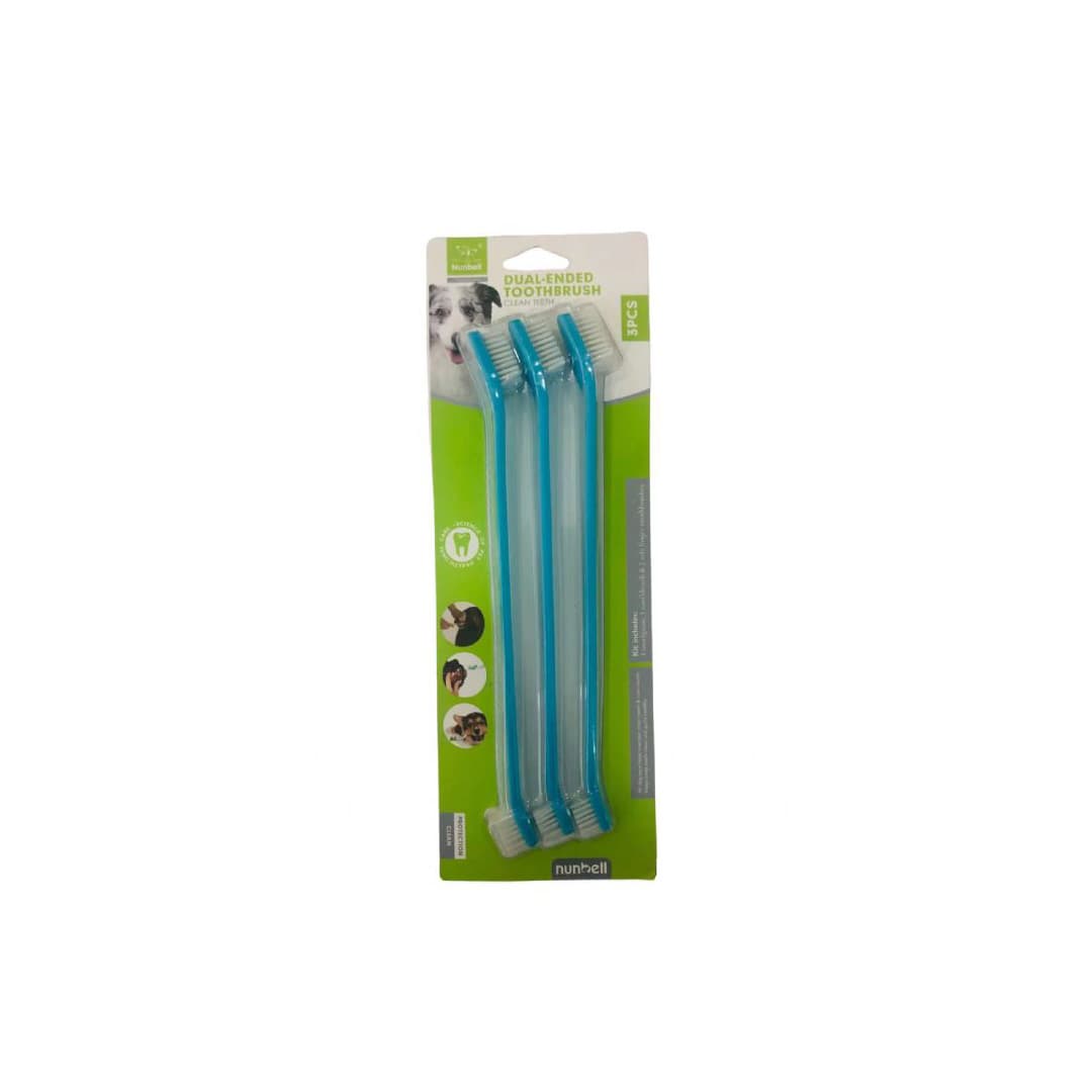 Nunbell Çift Taraflı 3'lü Kedi ve Köpek Diş Fırçası Seti 22 cm