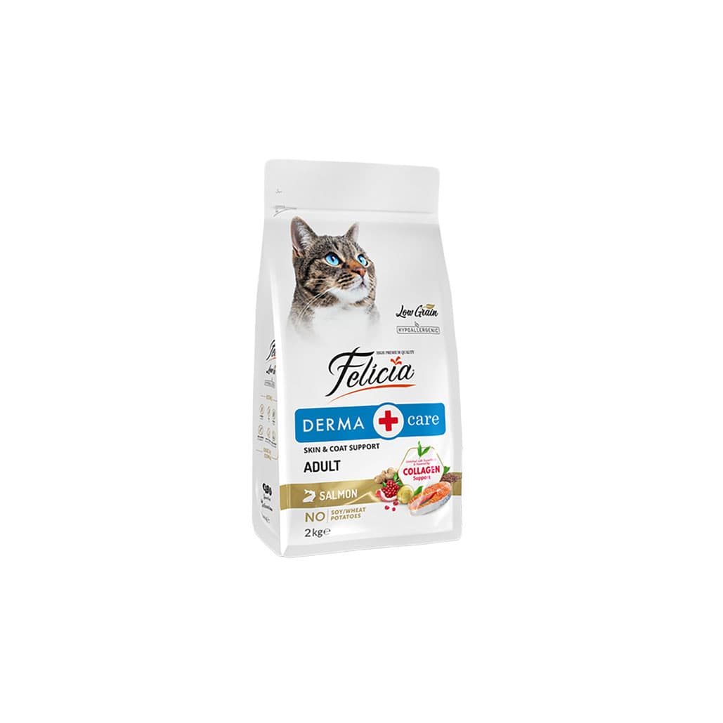 Felicia Derma Care Kolajenli Somonlu Az Tahıllı Yetişkin Kedi Maması 2 KG