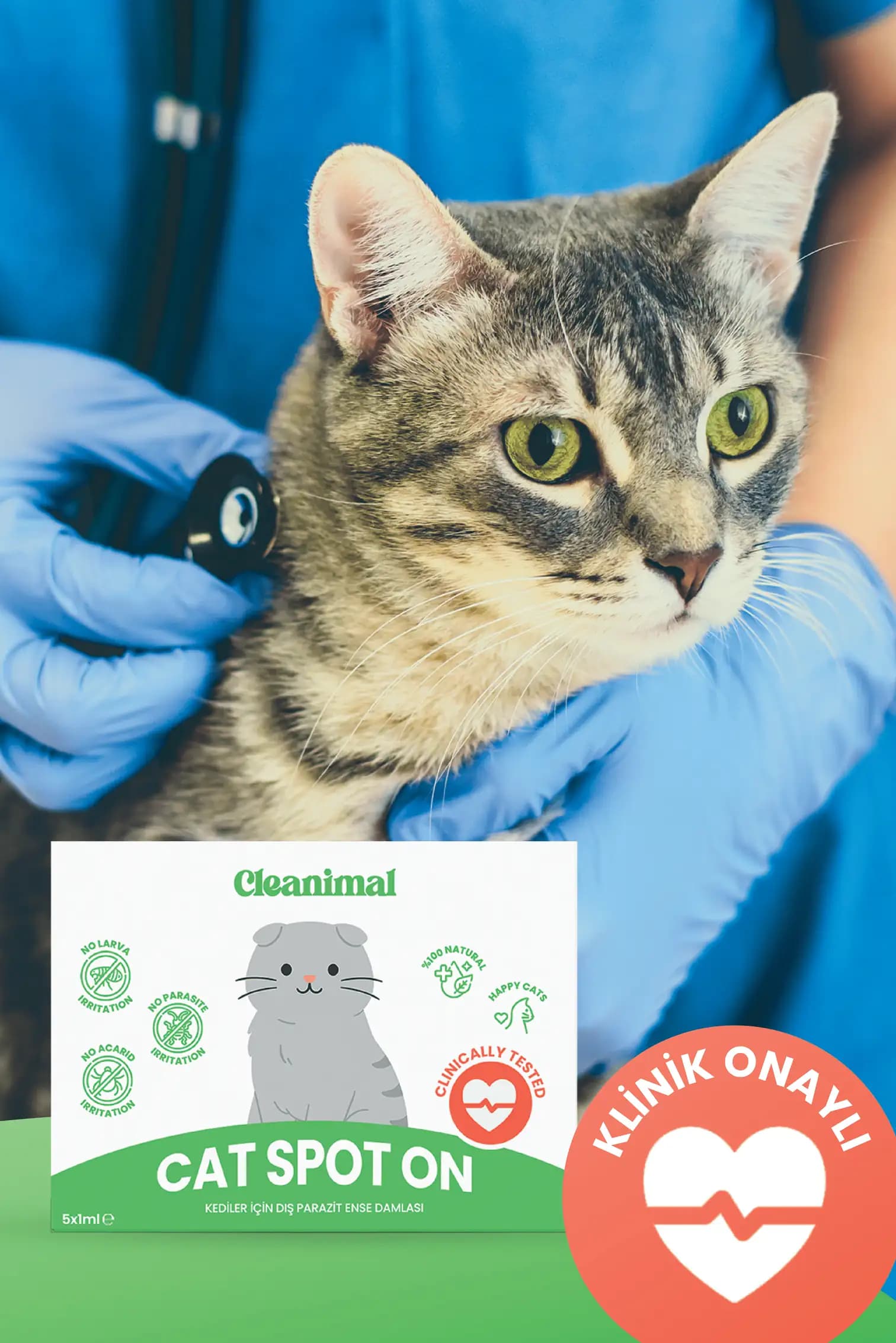 Cleanimal Bitkisel Kedi Dış Parazit Ense Damlası