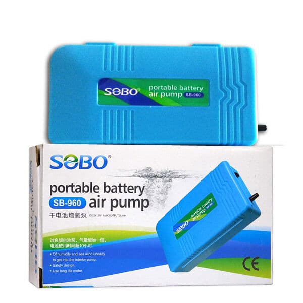 Sobo SB-960 Pilli Taşınabilir Akvaryum Hava Motoru 2 L/dk