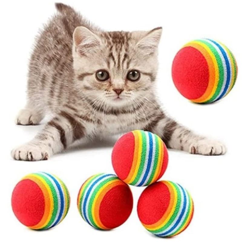 Gökkuşağı Renkli Diş Temizleyici Kedi ve Köpek Oyun Topu