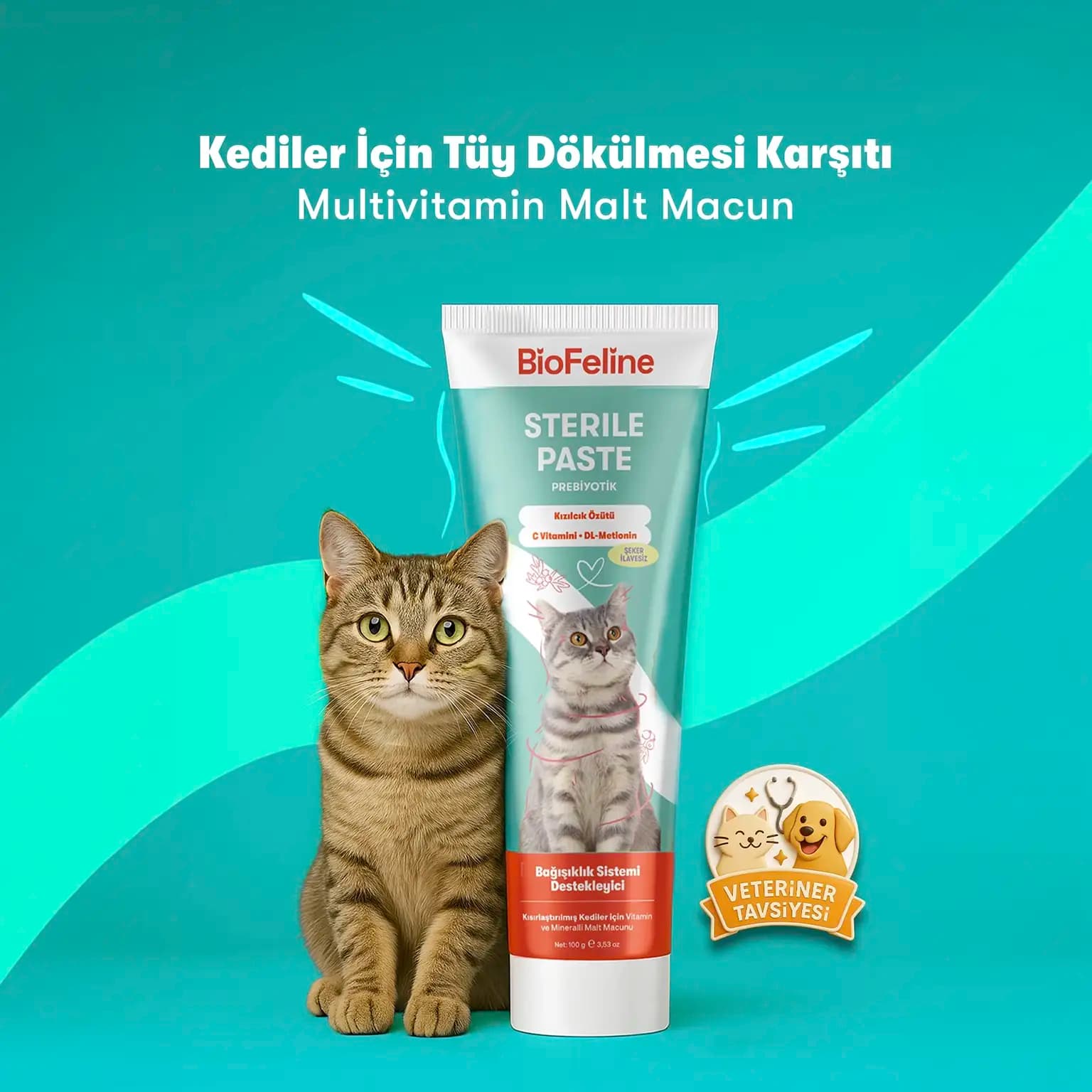 Biofeline Sterile Paste Kısırlaştırılmış Multivitamin Kedi Malt Macunu - 100g