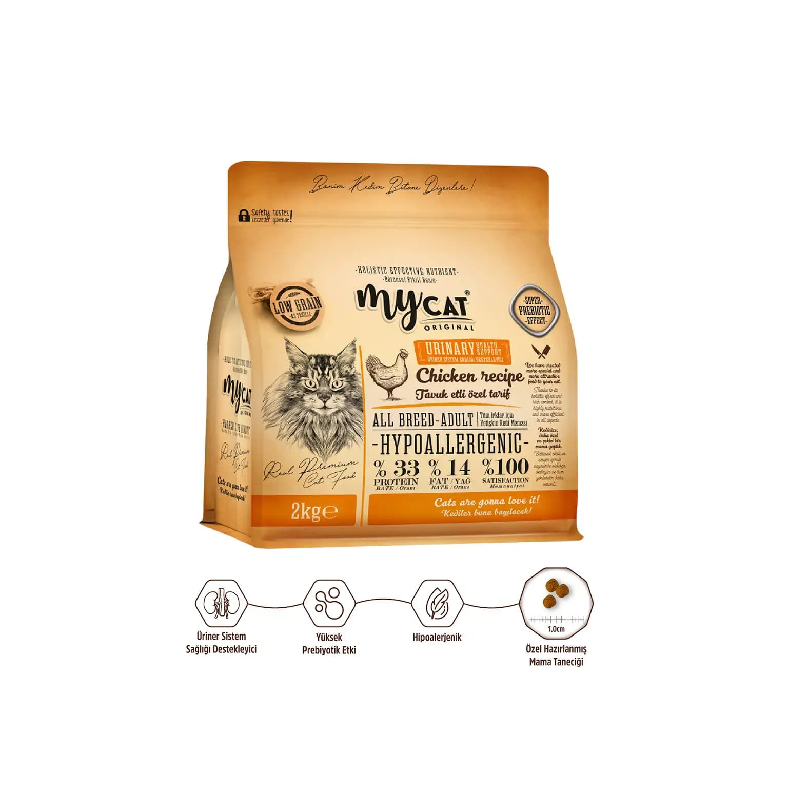 Mycat Original Urinary Tavuklu Üriner Sistem Destekleyici Yetişkin Kedi Maması 2 kg