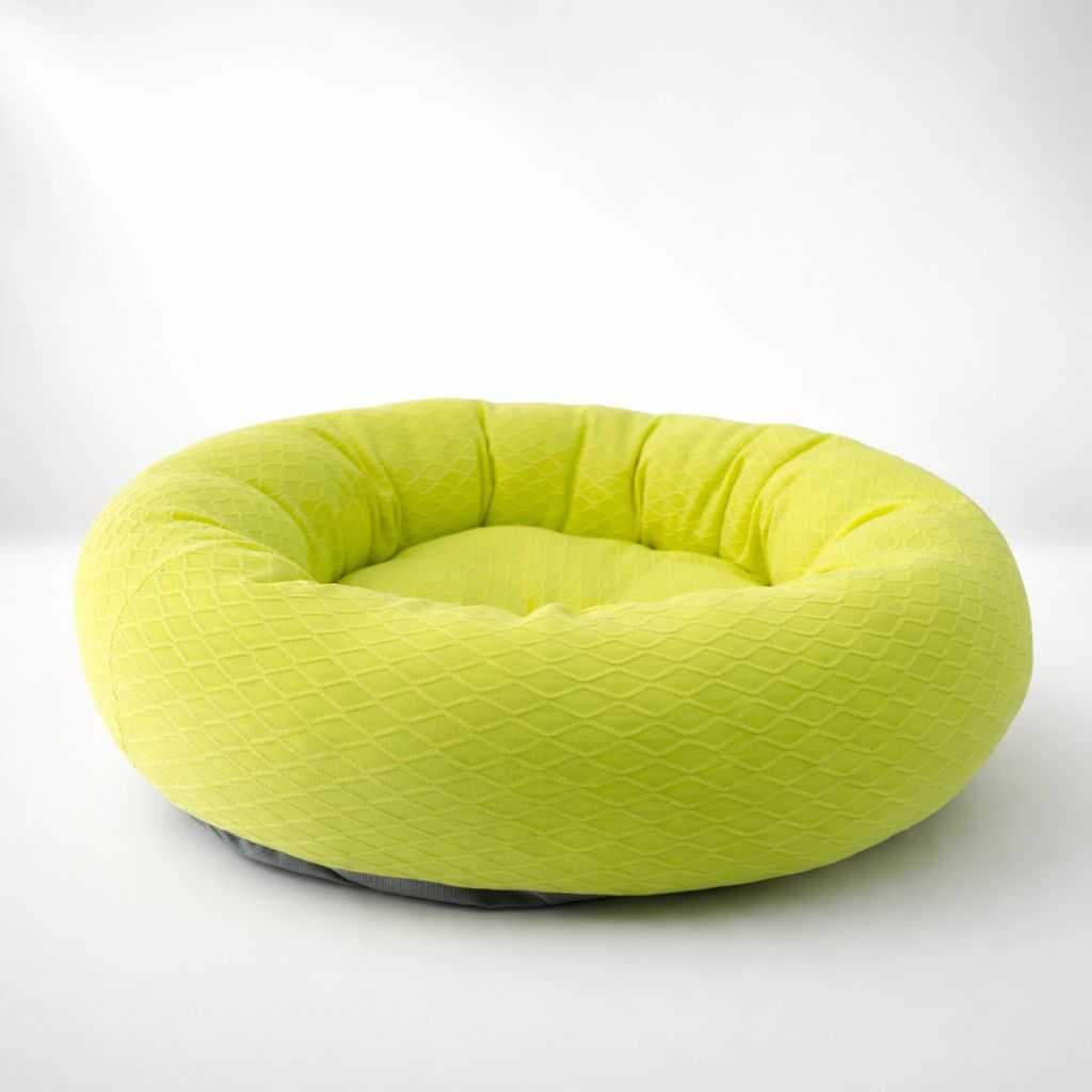Petpretty Eko Silikon Elyaf Neon Sarı Kedi ve Köpek Simit Yatak 50 cm