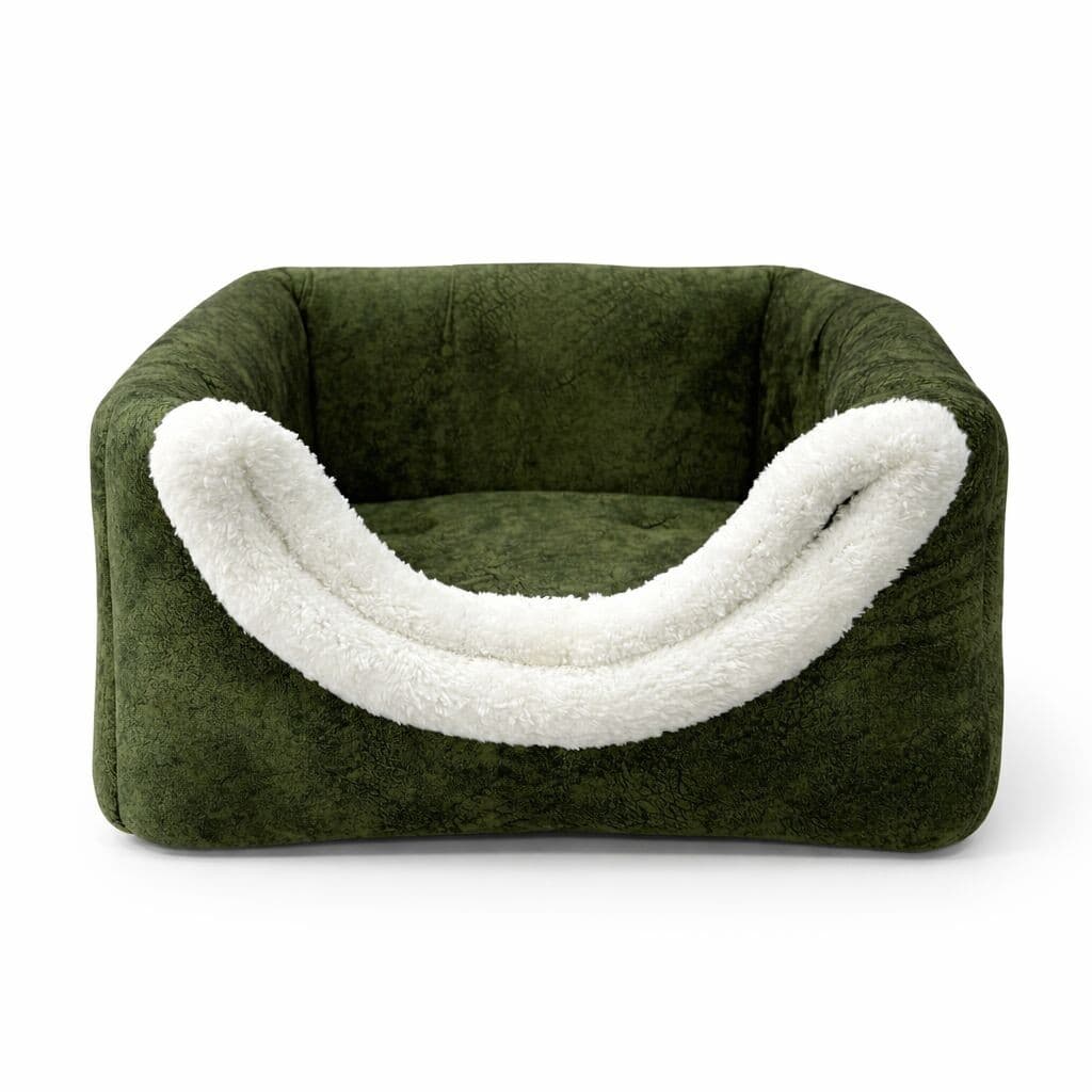 Petpretty Comfort 3 Fonksiyonlu Haki Kedi ve Küçük Irk Köpek Yatağı 42x42x23 cm