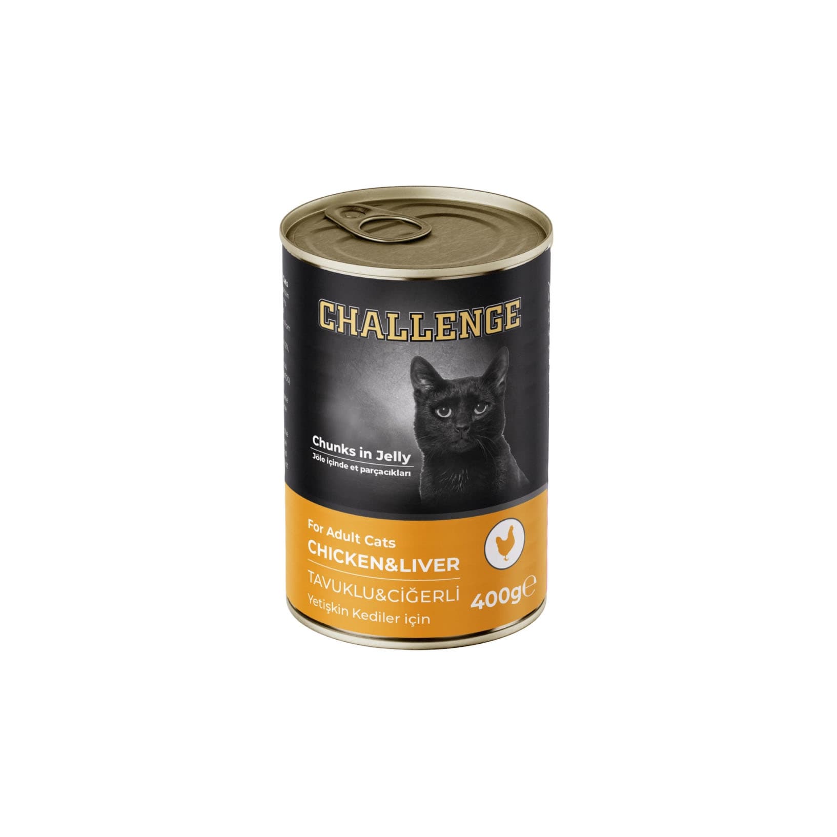 Challenge Tavuklu ve Ciğerli Jöle İçinde Yetişkin Kedi Konservesi 400 gr