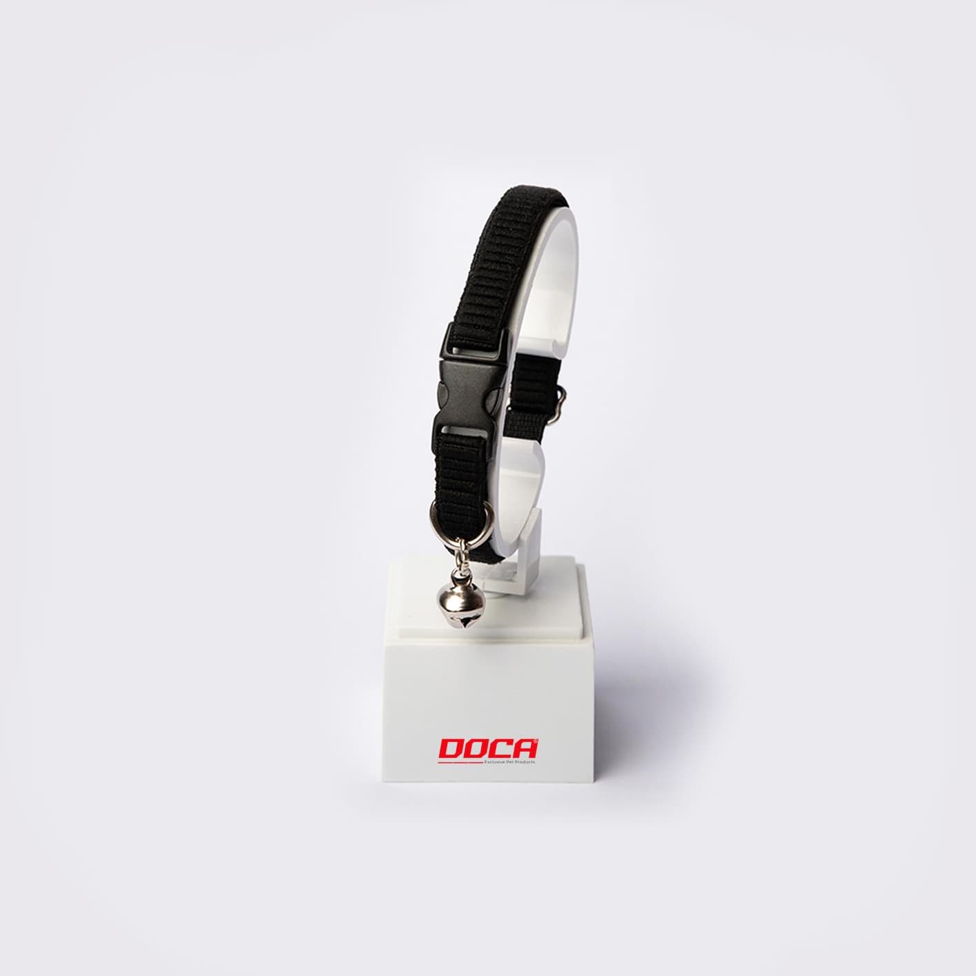 DOCA Premium Lastikli Siyah Kedi Boyun Tasması