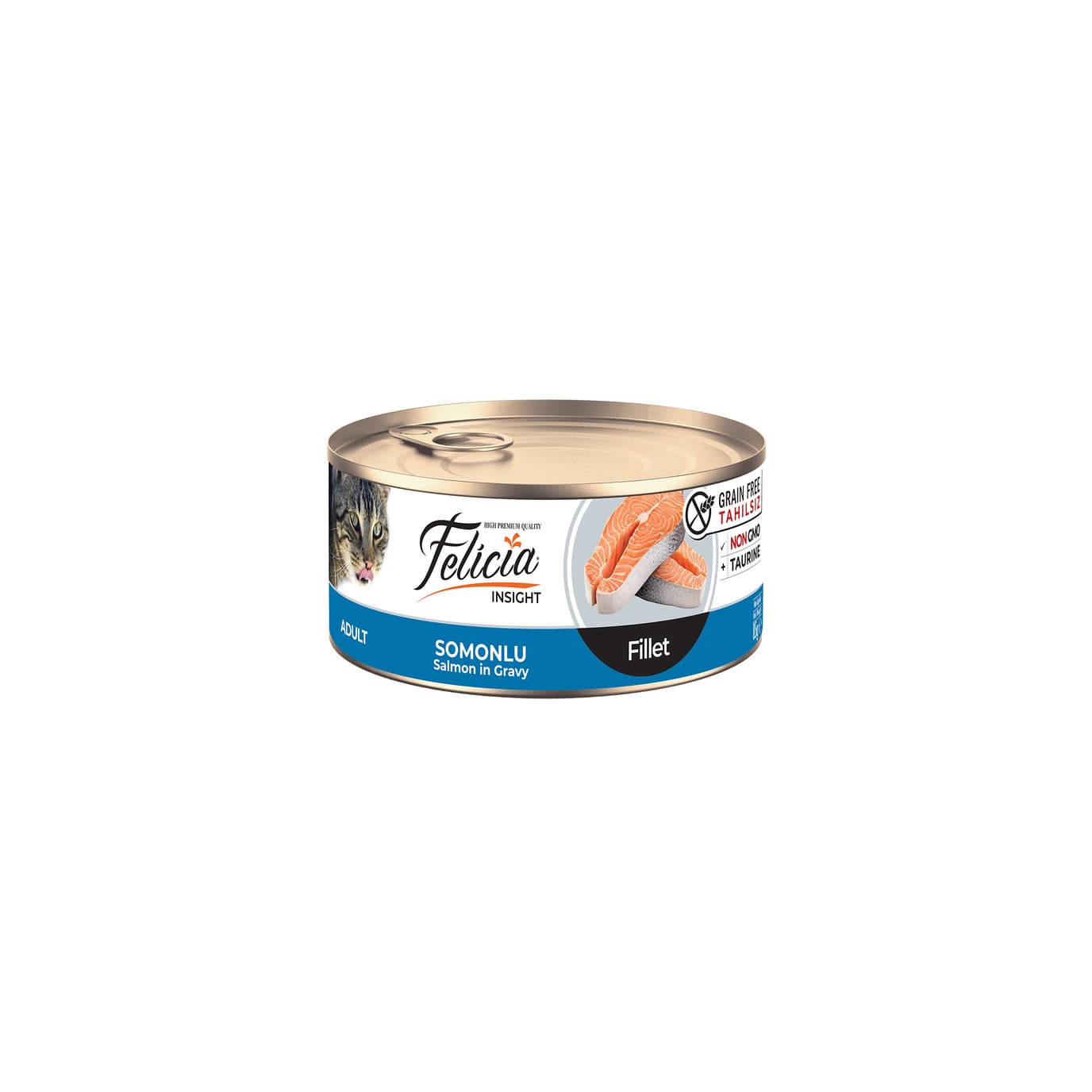 Felicia Tahılsız Somon Filetolu Yaş Kedi Maması 85 GR