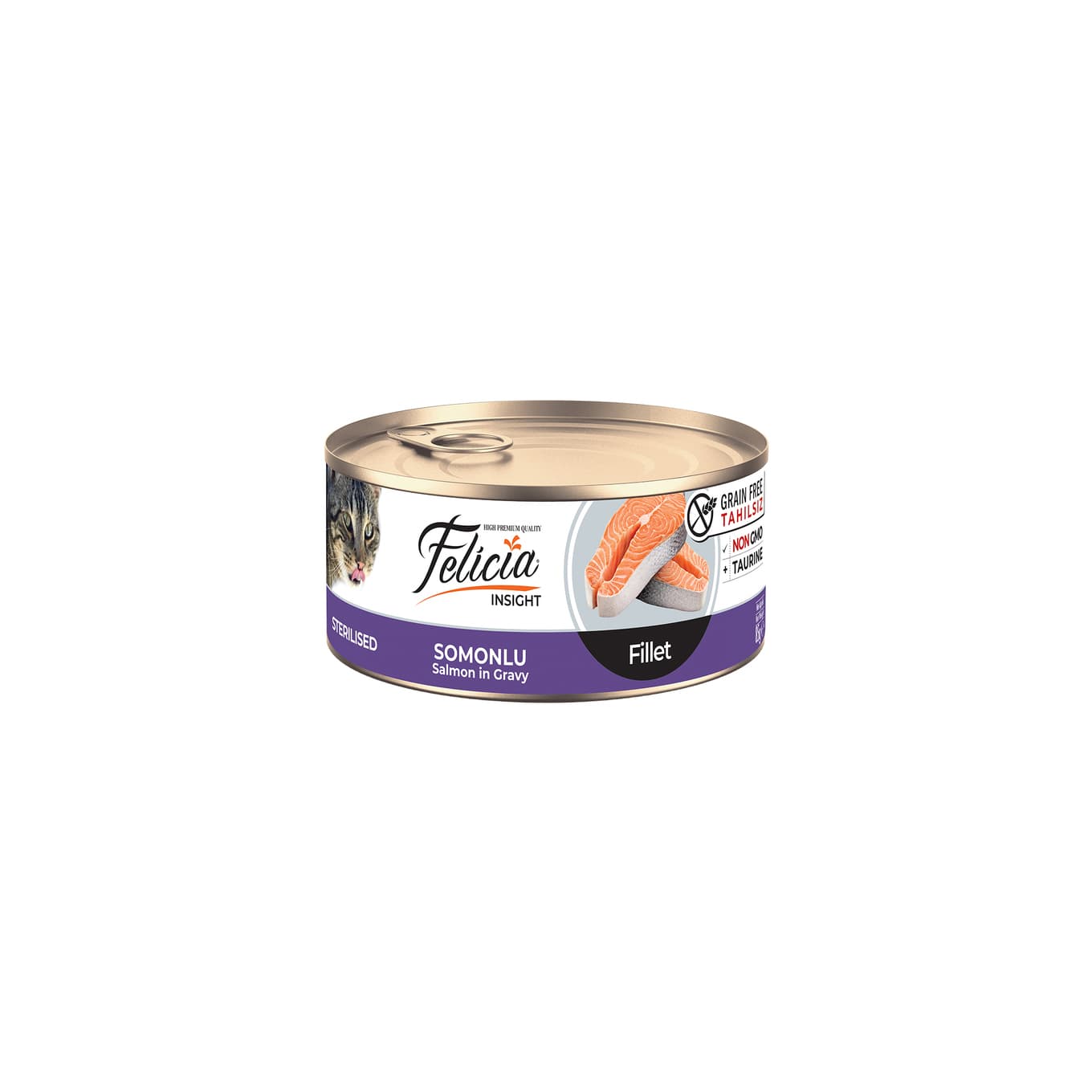 Felicia Tahılsız Somon Filetolu Kısırlaştırılmış Yaş Kedi Maması 85 GR
