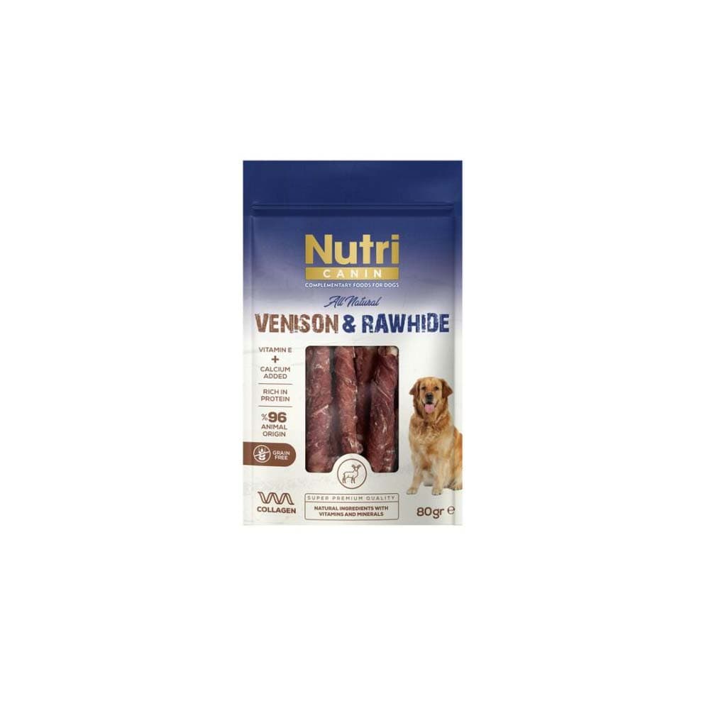 Nutri Canin Venison & Rawhide Geyik Etli Sarılı Kemik Köpek Ödülü 80 Gr