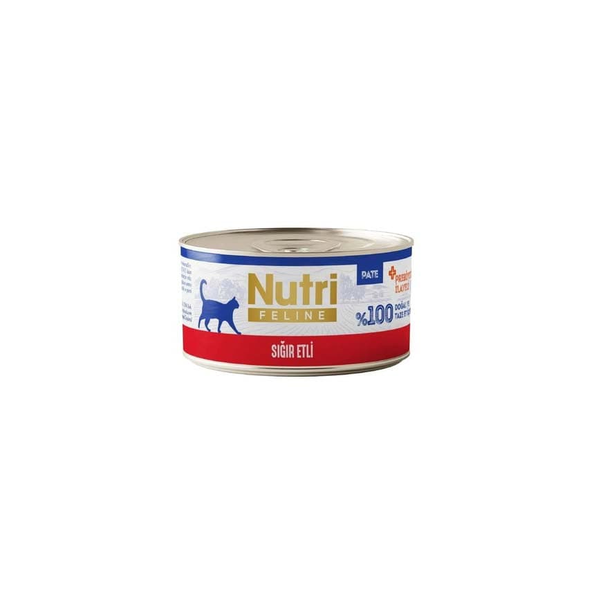 Nutri Feline Sığır Etli Tahılsız Yetişkin Kedi Konservesi (Pate) 70 gr