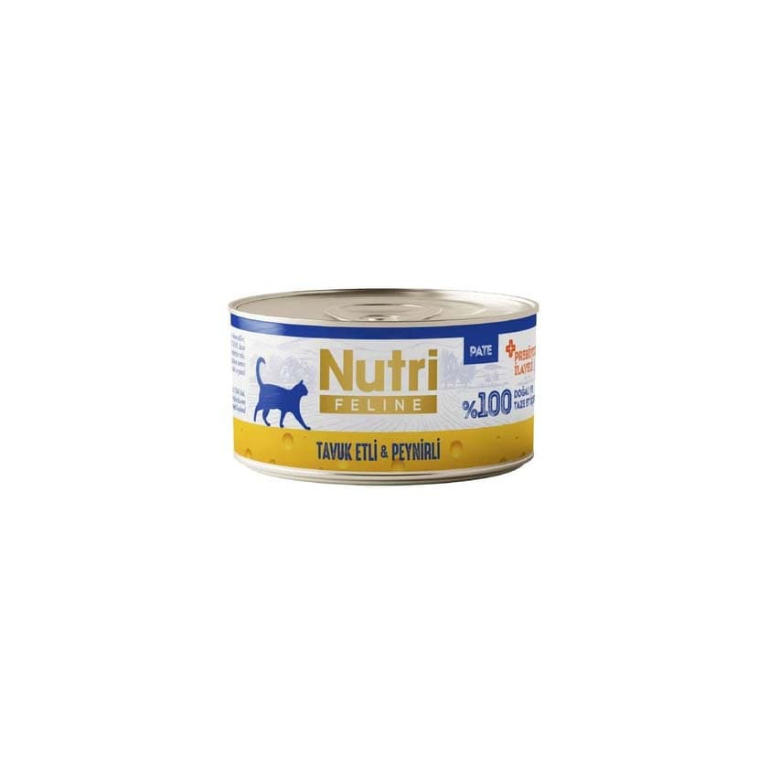 Nutri Feline Tavuk Etli ve Peynirli Tahılsız Yetişkin Kedi Konservesi (Pate) 70 gr