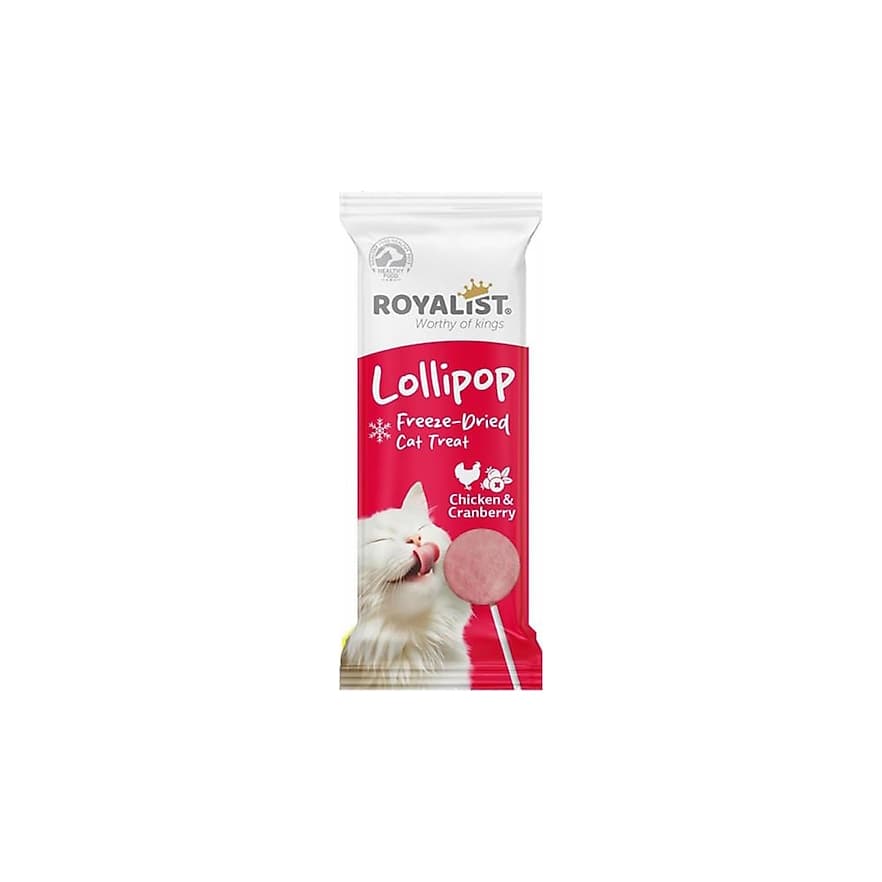 Royalist Freeze Dried Tavuklu ve Kızılcıklı Lolipop Kedi Ödül Maması 6x1.4 Gr