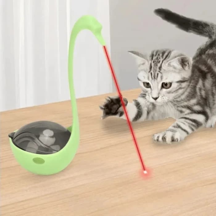 Lazer Başlıklı ve Mama Hazneli Hacıyatmaz Kedi Oyuncağı (15-20 cm)