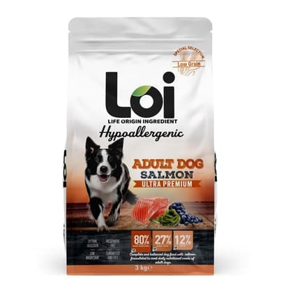 Loi Hypoallergenic Somonlu Düşük Tahıllı Yetişkin Köpek Maması 3 Kg