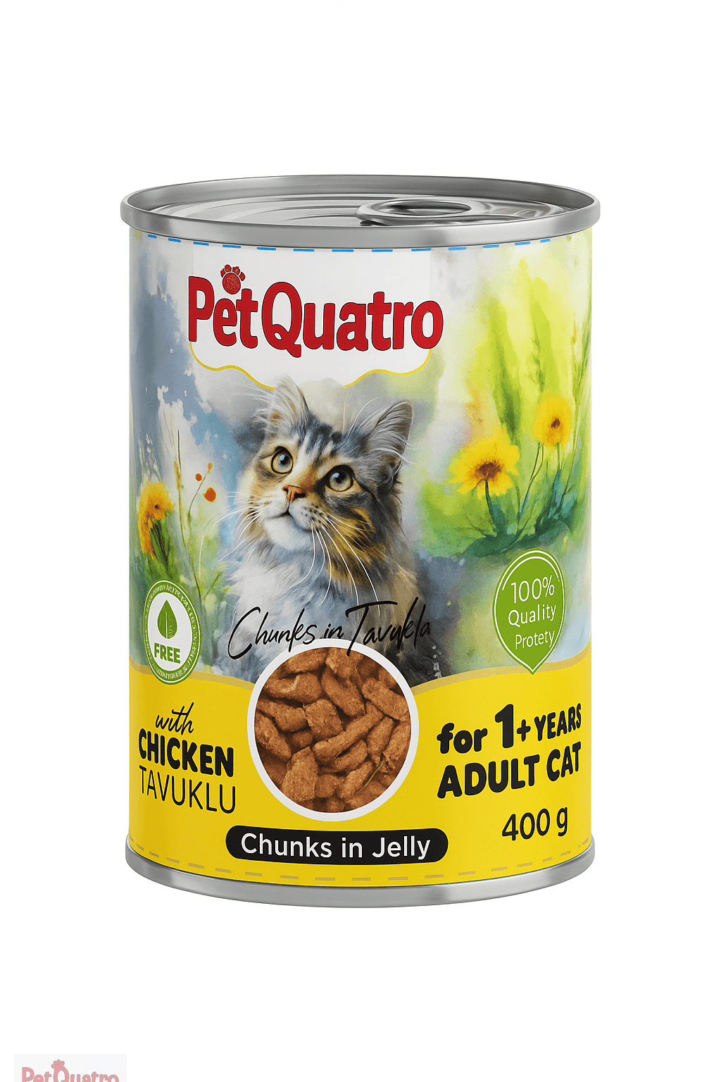 Petquatro Yetişkin Kedi Konserve Tavuklu 400gr