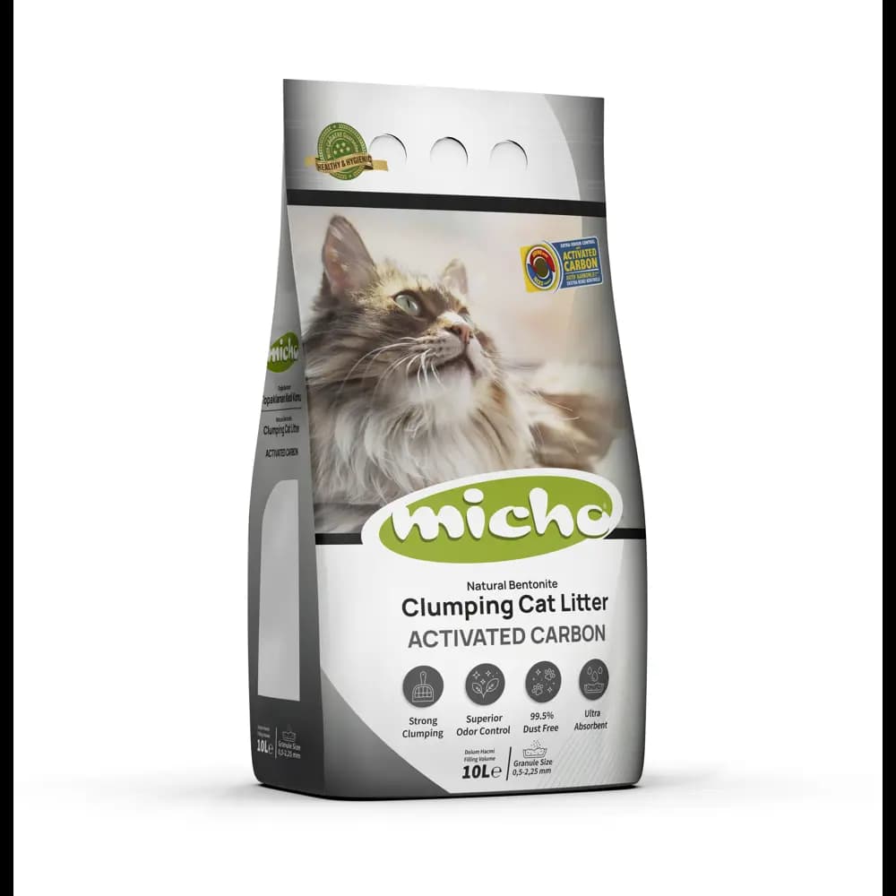 Micho Aktif Karbonlu Topaklanan Kedi Kumu 10 L