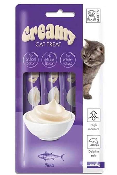 M-Pets Creamy Ton Balıklı ve Karidesli Sıvı Kedi Ödülü 15 gr