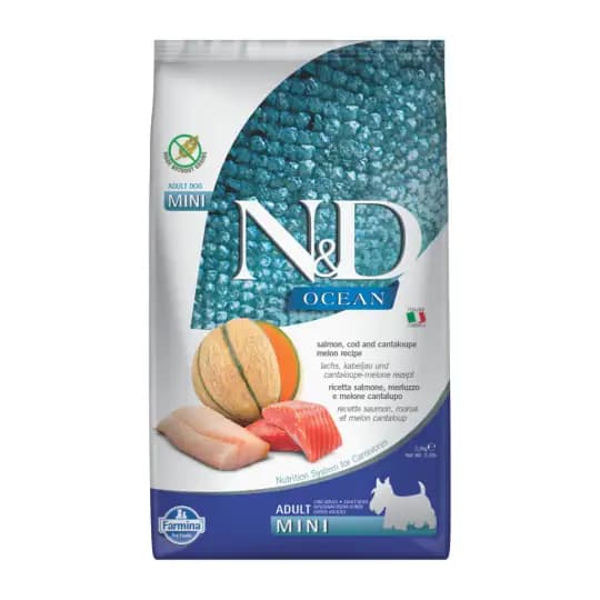 N&D Ocean Somonlu ve Morina Balıklı Küçük Irk Yetişkin Köpek Maması 2,5 kg