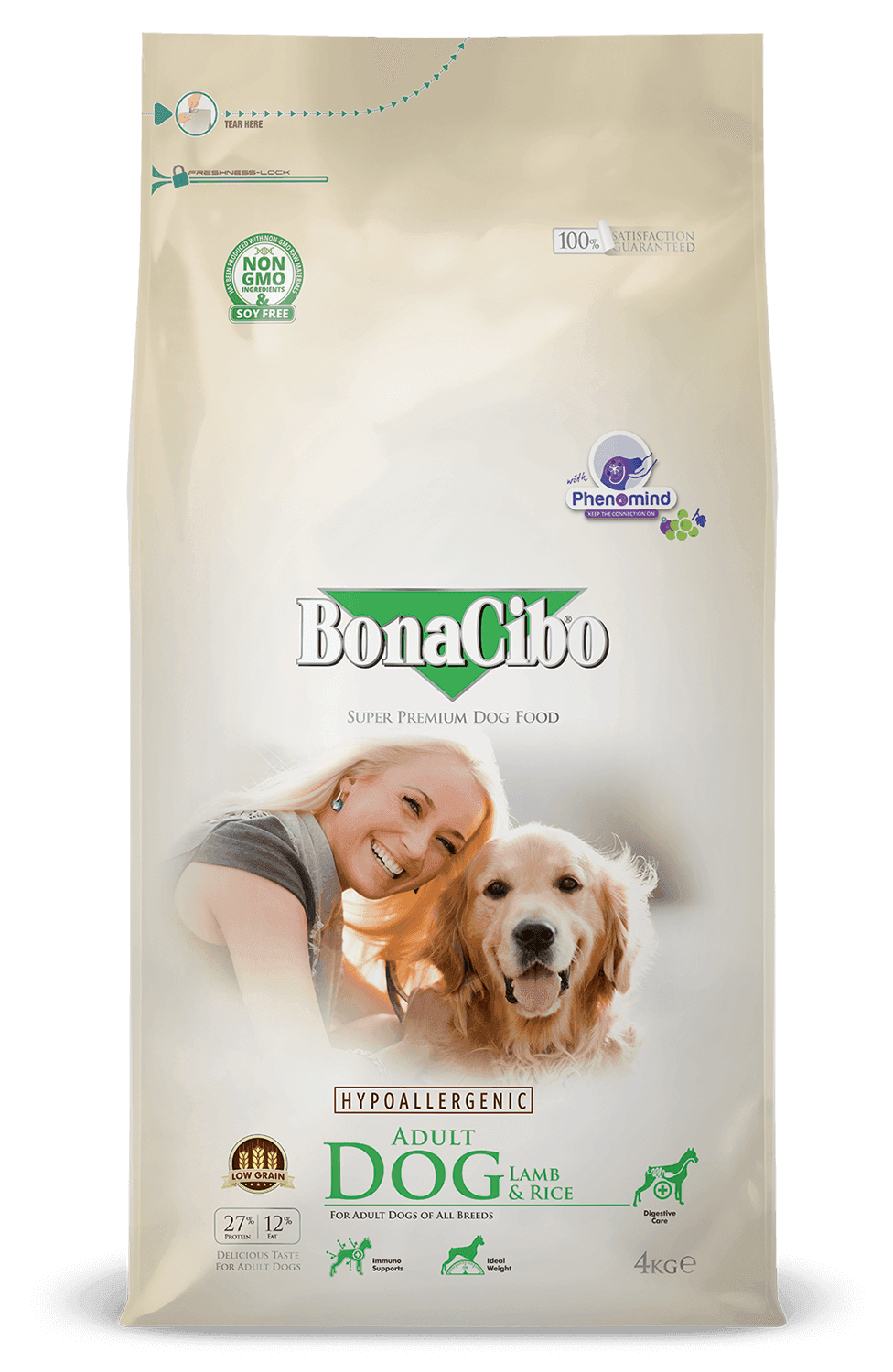 BonaCibo Hypoallergenic Kuzulu Yetişkin Köpek Maması 4 kg