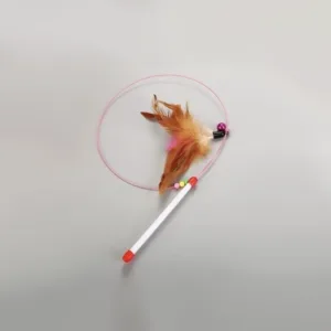 90 cm Uzun Saplı Kedi Oltası - Esnek Çubuklu ve Tüylü İnteraktif Oyun Sopası