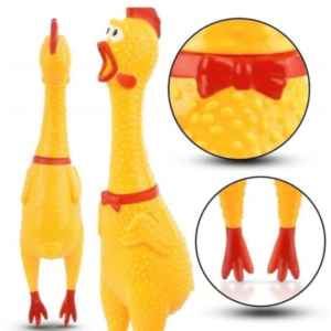 Sesli Horoz Köpek Oyuncağı - 35 cm Öten Sarı Tavuk