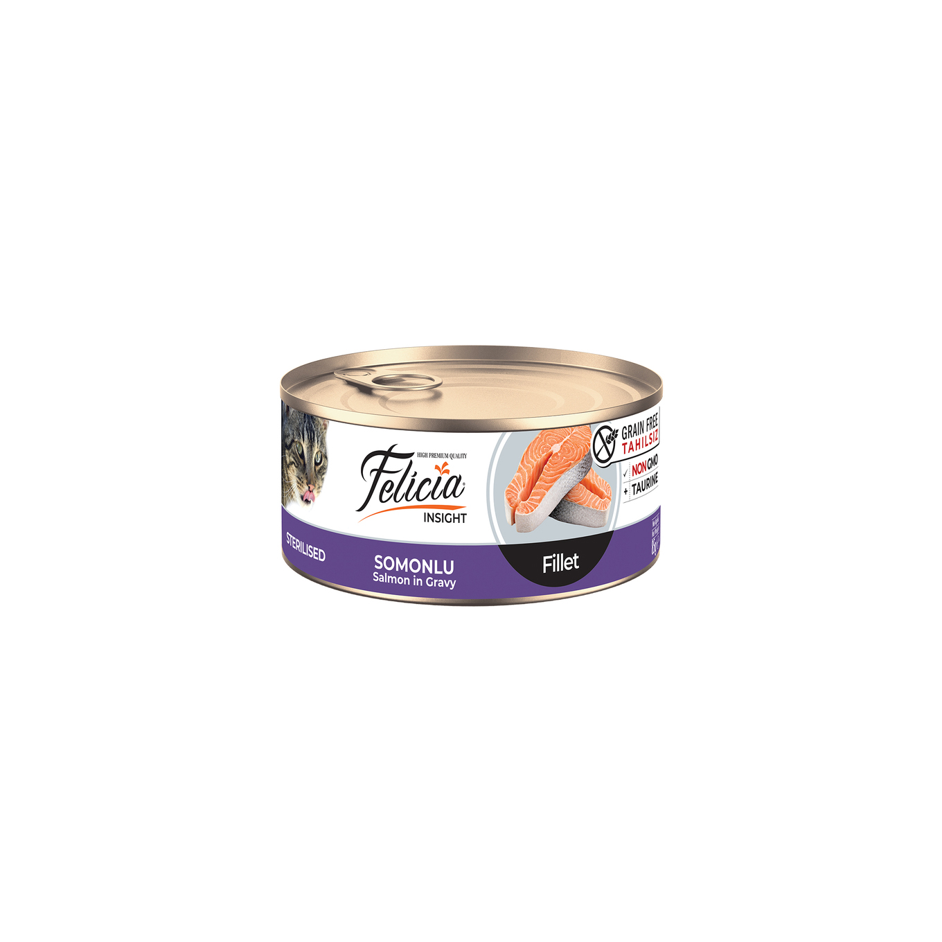 Felicia Tahılsız 85 gr Konserve Sterilised-Somonlu Fileto Yaş Kedi Maması -2165