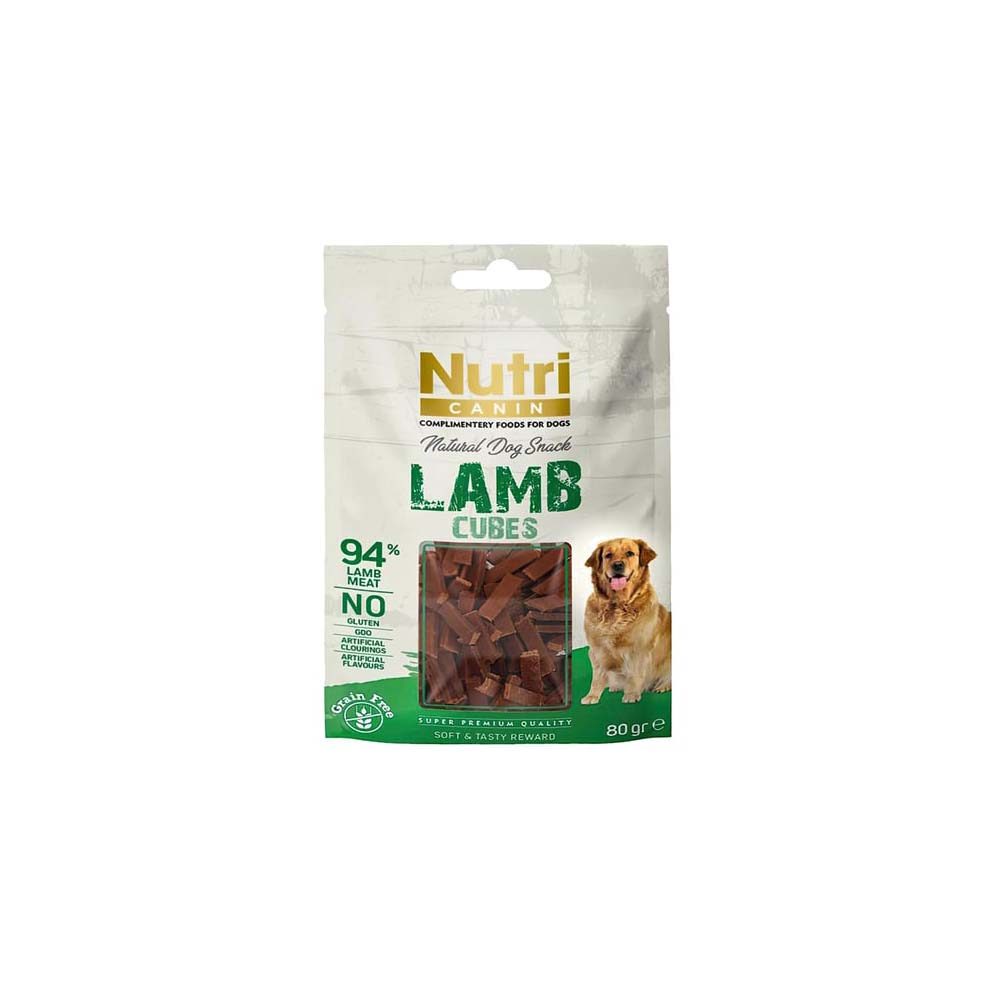 Nutri Canin _94 Kuzu Etli Tahılsız Köpek Ödülü-Lamb Cubes Snack 80 Gr-3084