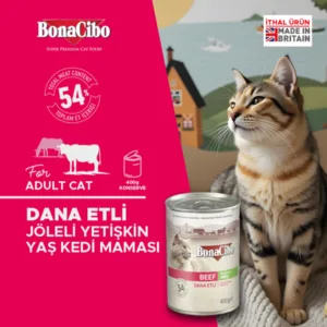 BonaCibo Jöleli Dana Etli Yetişkin Yaş Kedi Maması 400 gr
