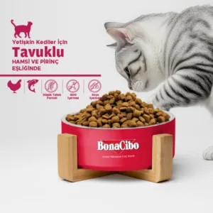 BonaCibo Tavuklu ve Hamsili Düşük Tahıllı Yetişkin Kedi Maması 2 kg