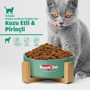 BonaCibo Kuzu Etli ve Pirinçli Hassas Yetişkin Kedi Maması 2 kg