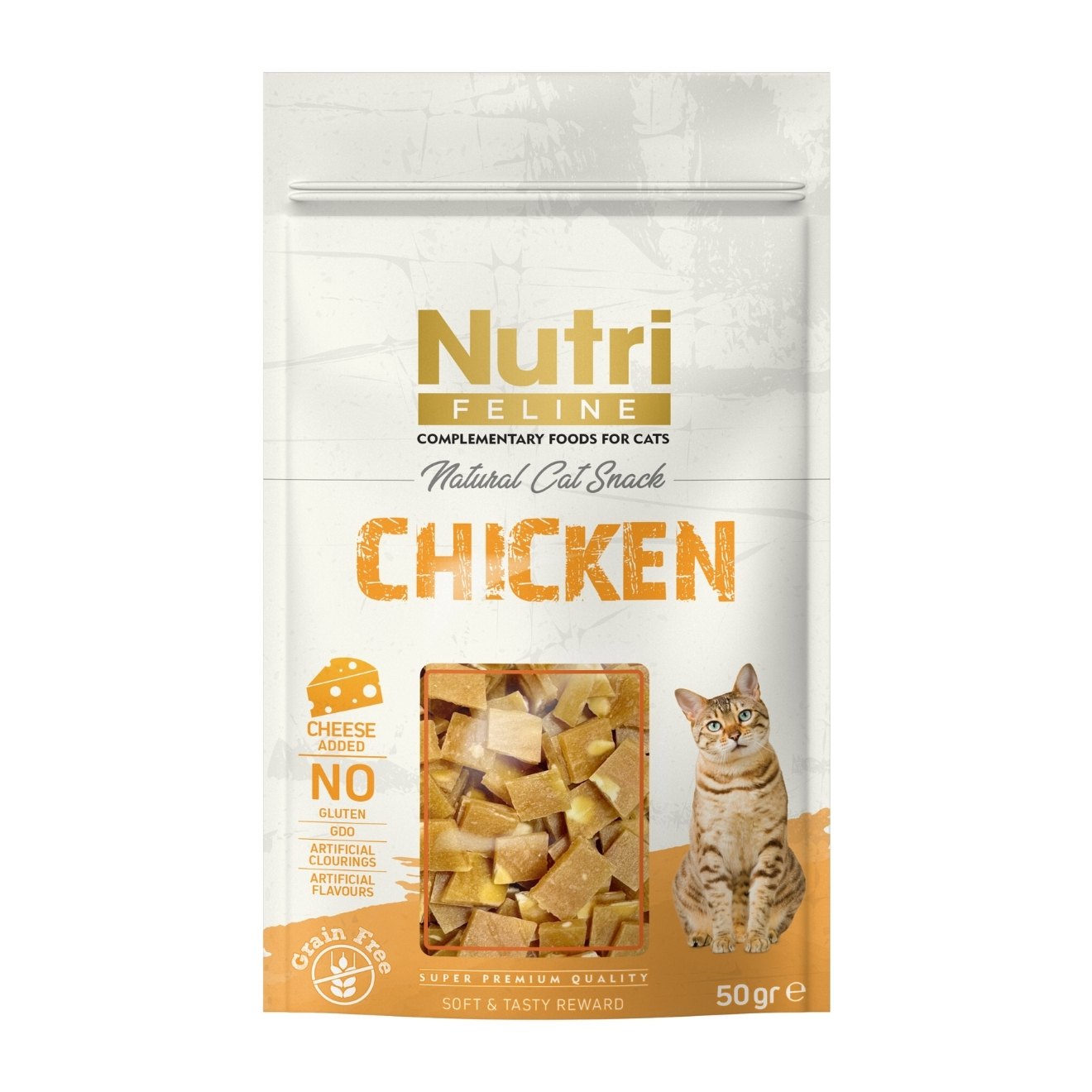 2255-NUTRİ FELİNE KEDİ-TAVUK VE PEYNİRLİ ÖDÜL MAMASI 50 GR Nutri Feline Tavuklu ve Peynirli Kedi Ödül Maması 50 gr