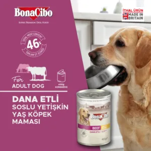 BonaCibo Soslu Dana Etli Yetişkin Yaş Köpek Maması 400 gr