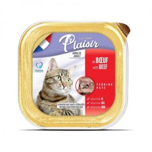 Plaisir Pate Biftekli Yetişkin Kısır Kedi Yaş Maması 100 gr