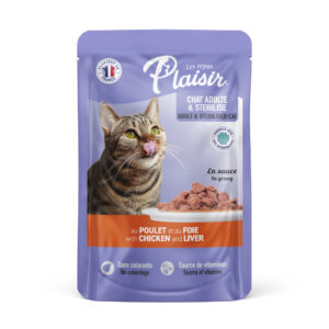Plaisir Tavuklu ve Ciğerli Soslu Yetişkin Kısır Kedi Yaş Maması 100 gr