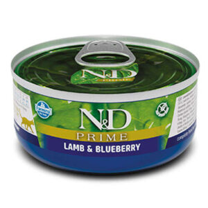 N&D Prime Kuzu Etli ve Yaban Mersinli Tahılsız Yetişkin Yaş Kedi Maması 70 Gr