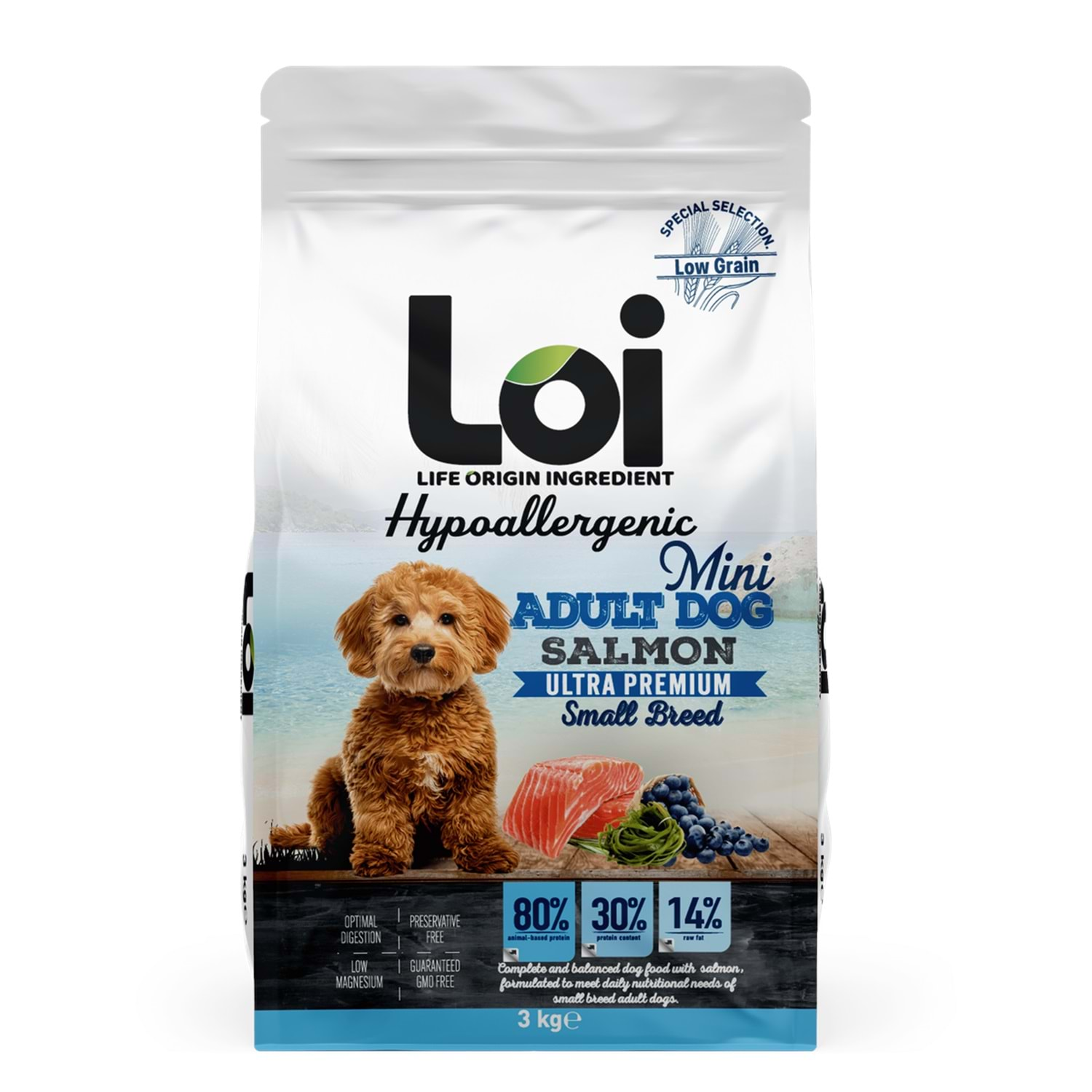 3238-Loi Somonlu HYPOALLERGENİC 3 kg Küçük Irk Yetişkin Köpek Maması Loi Hypoallergenic Somonlu Küçük Irk Yetişkin Köpek Maması 3 Kg