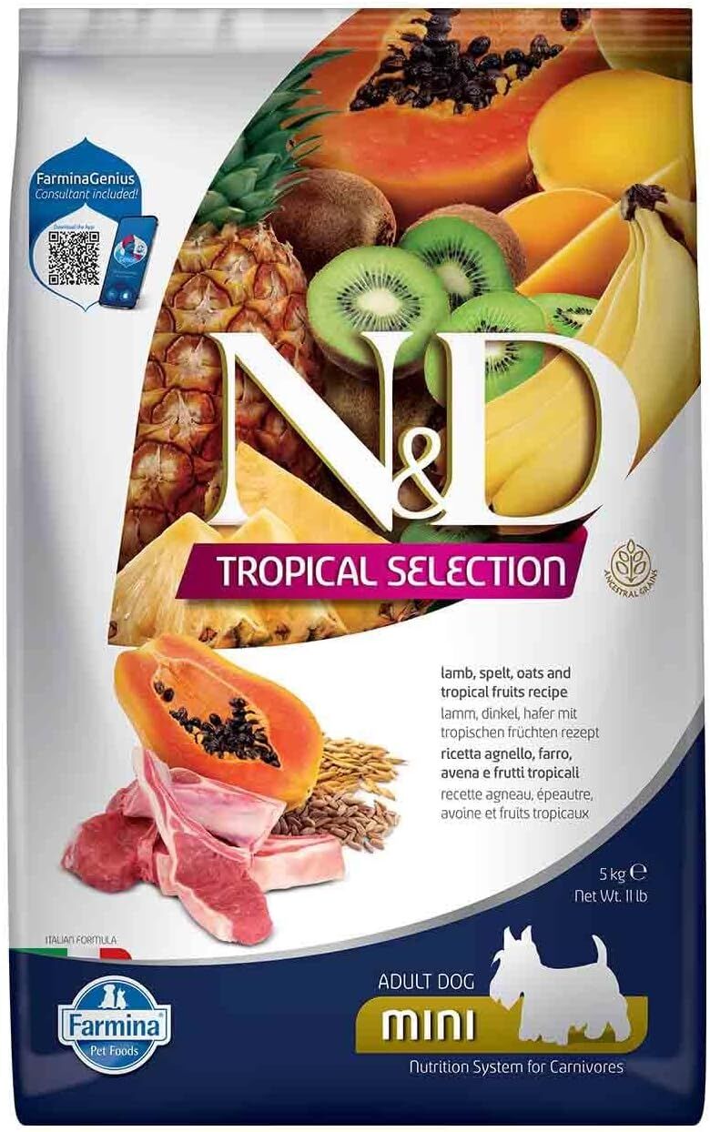 N&D KÖPEK MAMASI TROPICAL SELECTION KUZULU KÜÇÜK IRK 5 KG N&D Tropical Selection Kuzu Etli Küçük Irk Köpek Maması 5 Kg