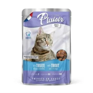 Plaisir Pouch Alabalık ve Karidesli Ksır Kedi Maması 100 gr
